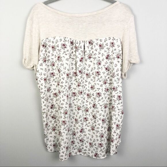 AUGUST MIST | Stitch Fix Beige Floral Back High Low Top Women’s Size Medium - Picture 5 of 8